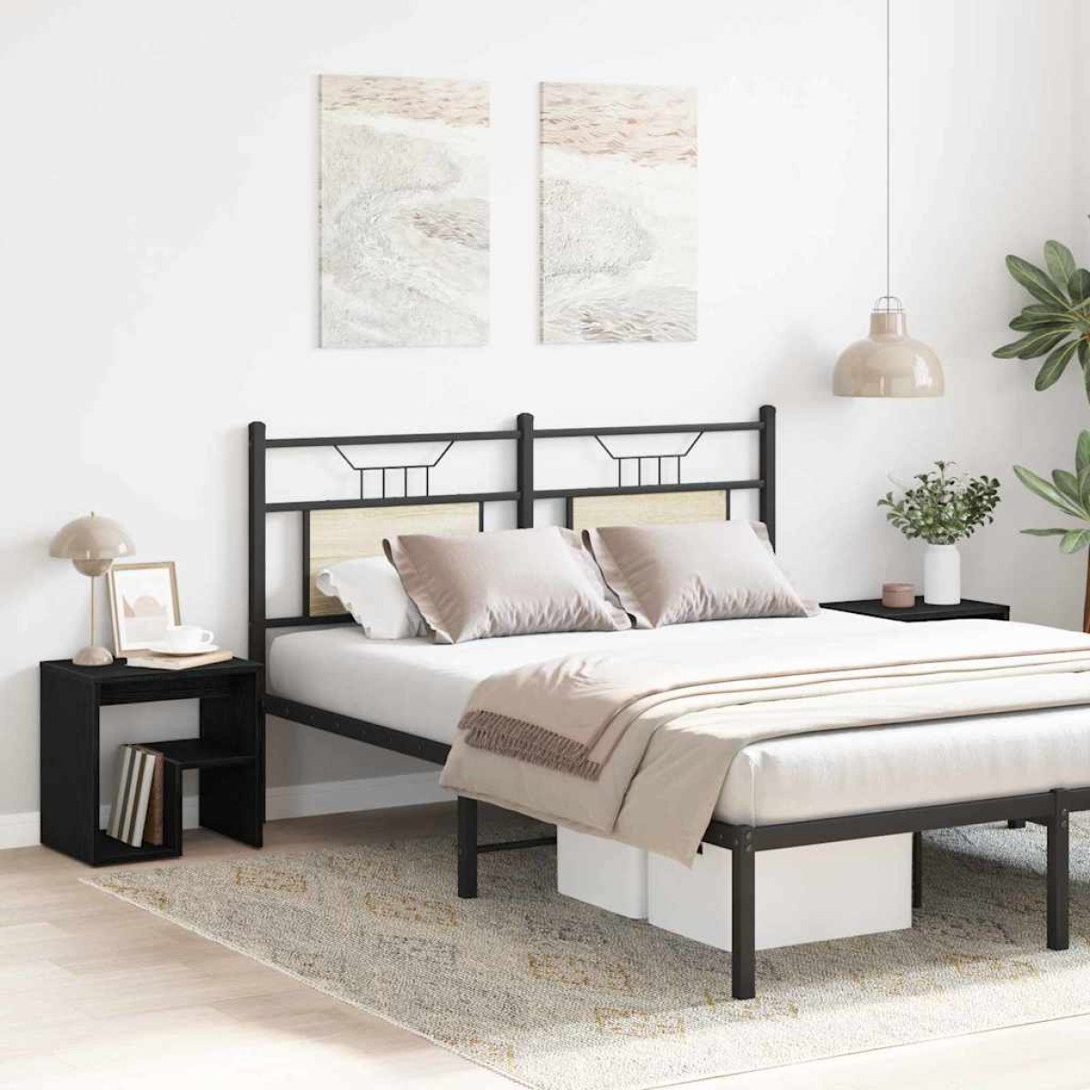 vidaXL Κομοδίνο 2 τεμ. Μαύρη Οξυά 40 x 30 x 40 εκ Επεξεργασμένο Ξύλο