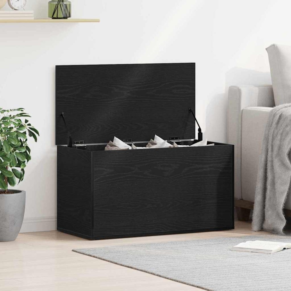 vidaXL Κουτί αποθήκευσης Μαύρη Οξυά 84 x 42 x 46 cm Επεξεργασμένο Ξύλο