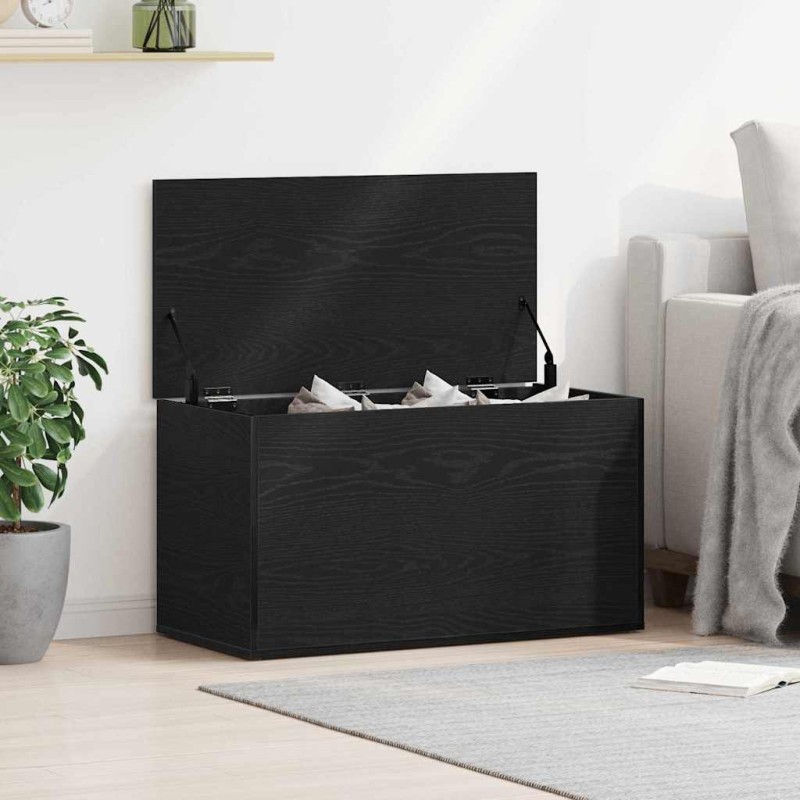 vidaXL Κουτί αποθήκευσης Μαύρη Οξυά 84 x 42 x 46 cm Επεξεργασμένο Ξύλο
