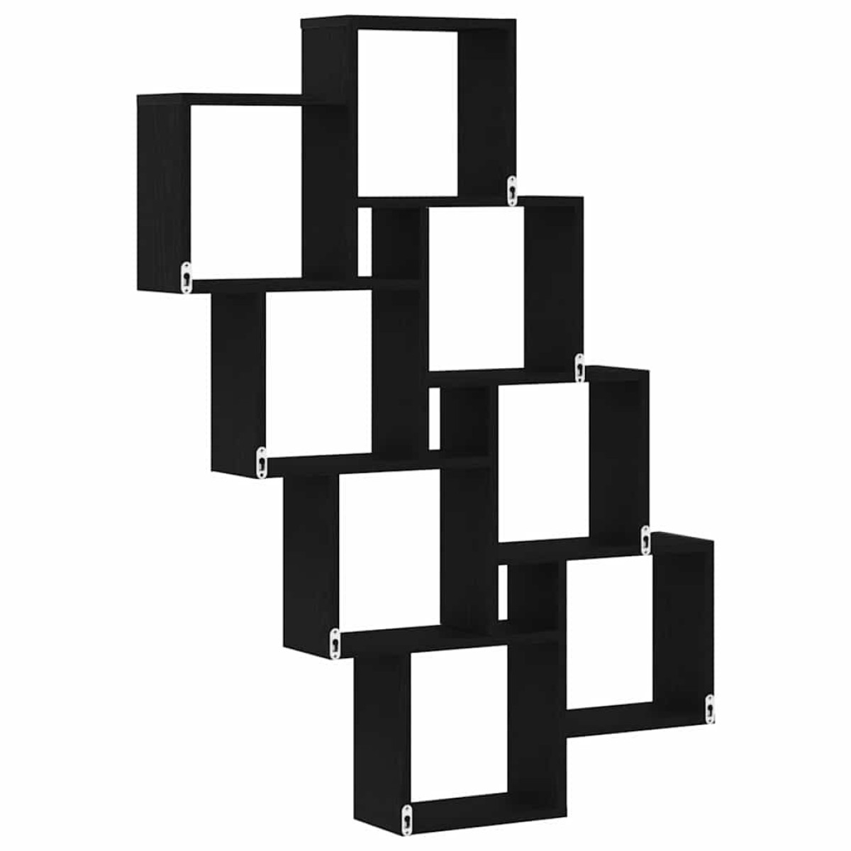 vidaXL Ράφι Τοίχου Επιτοίχιο Μαύρη Οξυά 90 x 15 x 119,5 εκ
