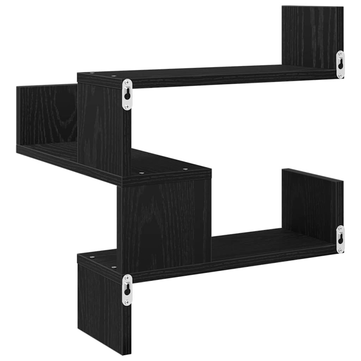vidaXL Ράφι Τοίχου Επιτοίχιο 2 τμχ. Μαύρη Οξυά 40 x 40 x 49,5 εκ.