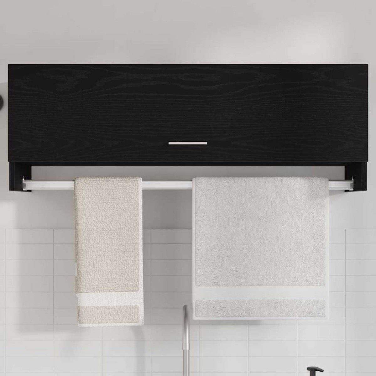 vidaXL Ντουλάπι Μαύρη Οξυά 100 x 32,5 x 35 cm Επεξεργασμένο Ξύλο