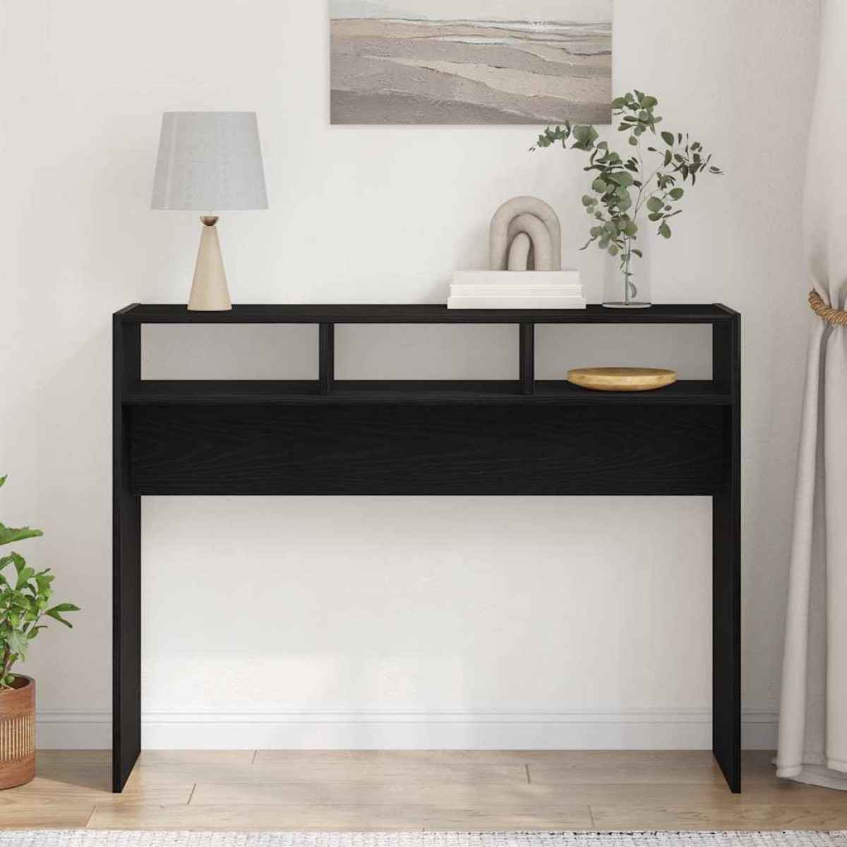vidaXL Τραπέζι κονσόλας Μαύρη Οξυά 105 x 30 x 80 εκ.