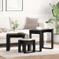 vidaXL Ένθετα τραπέζια 3 τμχ. Μαύρη Οξυά 61 x 28 x 47 εκ.