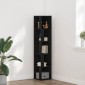 vidaXL Γωνιακά ράφια 33 x 33 x 164,5 cm Επεξεργασμένο Ξύλο Μαύρη Οξυά