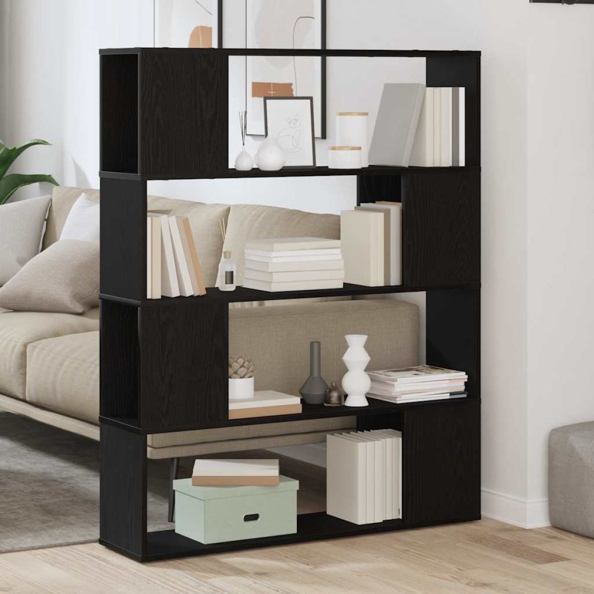 vidaXL Σετ επίπλου τηλεόρασης 100 x 24 x 124,5 εκ Μαύρη Οξυά