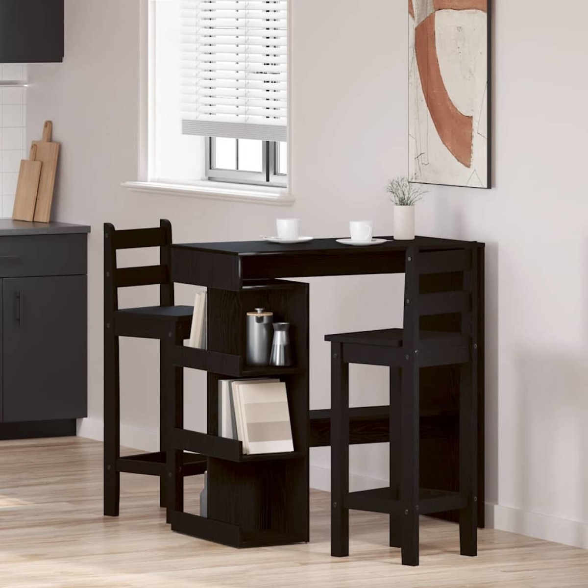 vidaXL Τραπέζι μπαρ 100 x 48 x 101,5 εκ. Επεξεργασμένο Ξύλο Μαύρη Οξυά