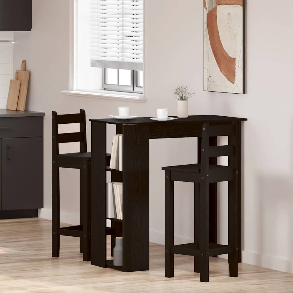 vidaXL Τραπέζι μπαρ 102 x 50 x 103,5 εκ. Επεξεργασμένο Ξύλο Μαύρη Οξυά