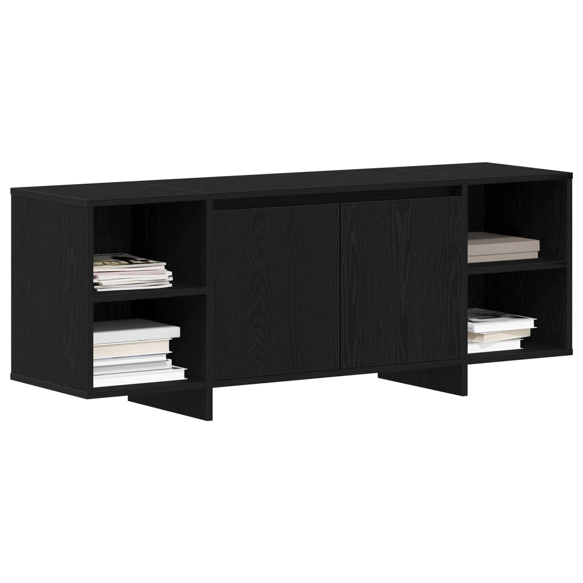 vidaXL Ντουλάπι TV 130 x 35 x 50 εκ Μαύρη Δρυς Επεξεργασμένο Ξύλο