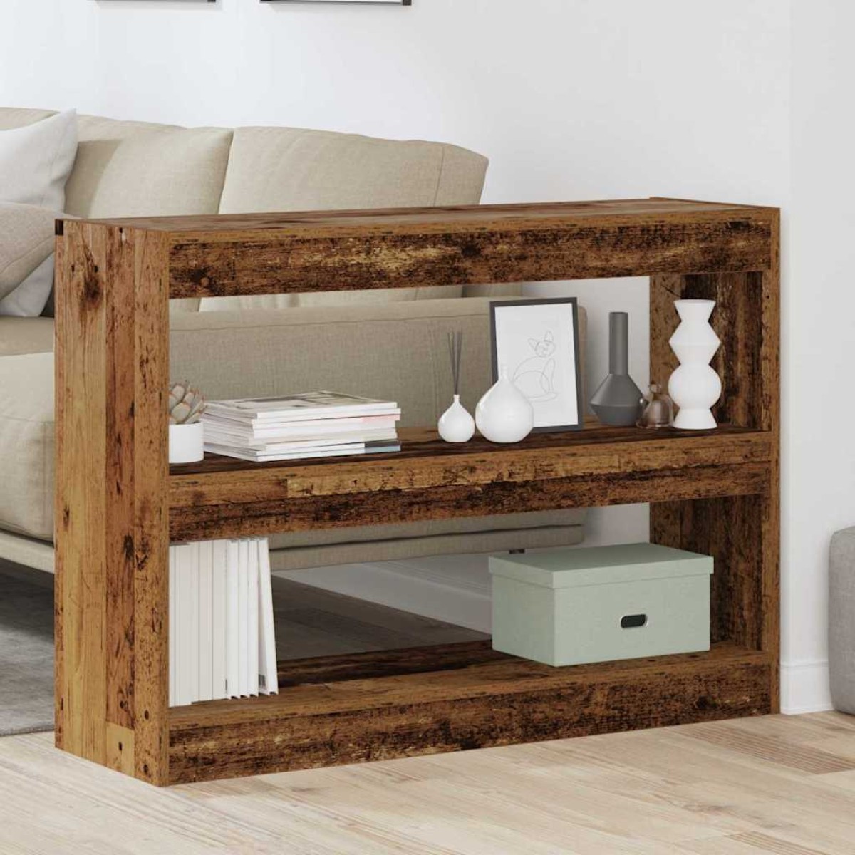 vidaXL Βιβλιοθήκη 2 επιπέδων 100 x 30 x 72 εκ Επεξεργασμένο Ξύλο