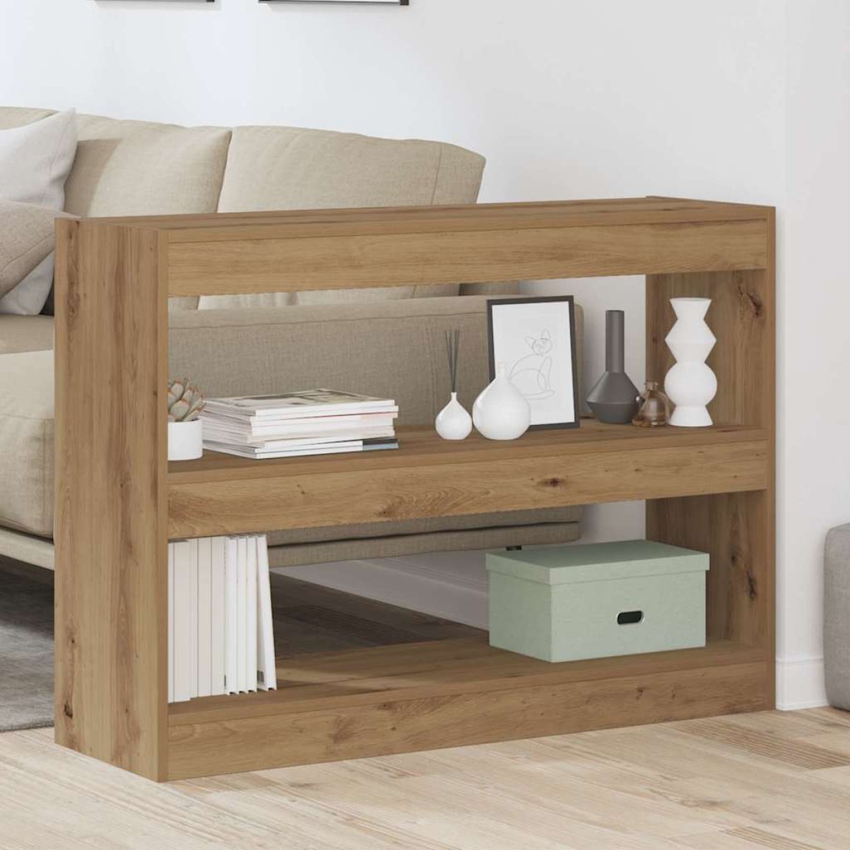 vidaXL Βιβλιοθήκη 2 επιπέδων 100 x 30 x 72 εκ Επεξεργασμένο Ξύλο