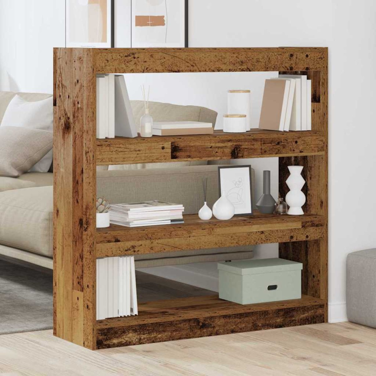 vidaXL Βιβλιοθήκη 3 επιπέδων 100 x 30 x 103 εκ. Επεξεργασμένο Ξύλο