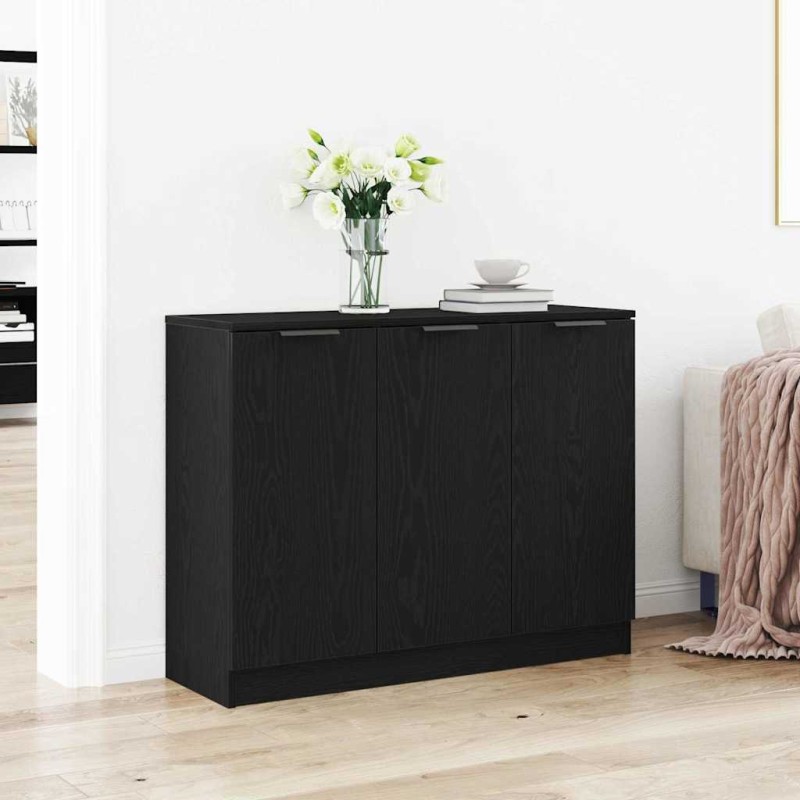 vidaXL Πλαϊνό γραφείο Μαύρη Οξυά 90,5 x 30 x 70 εκ. Επεξεργασμένο Ξύλο