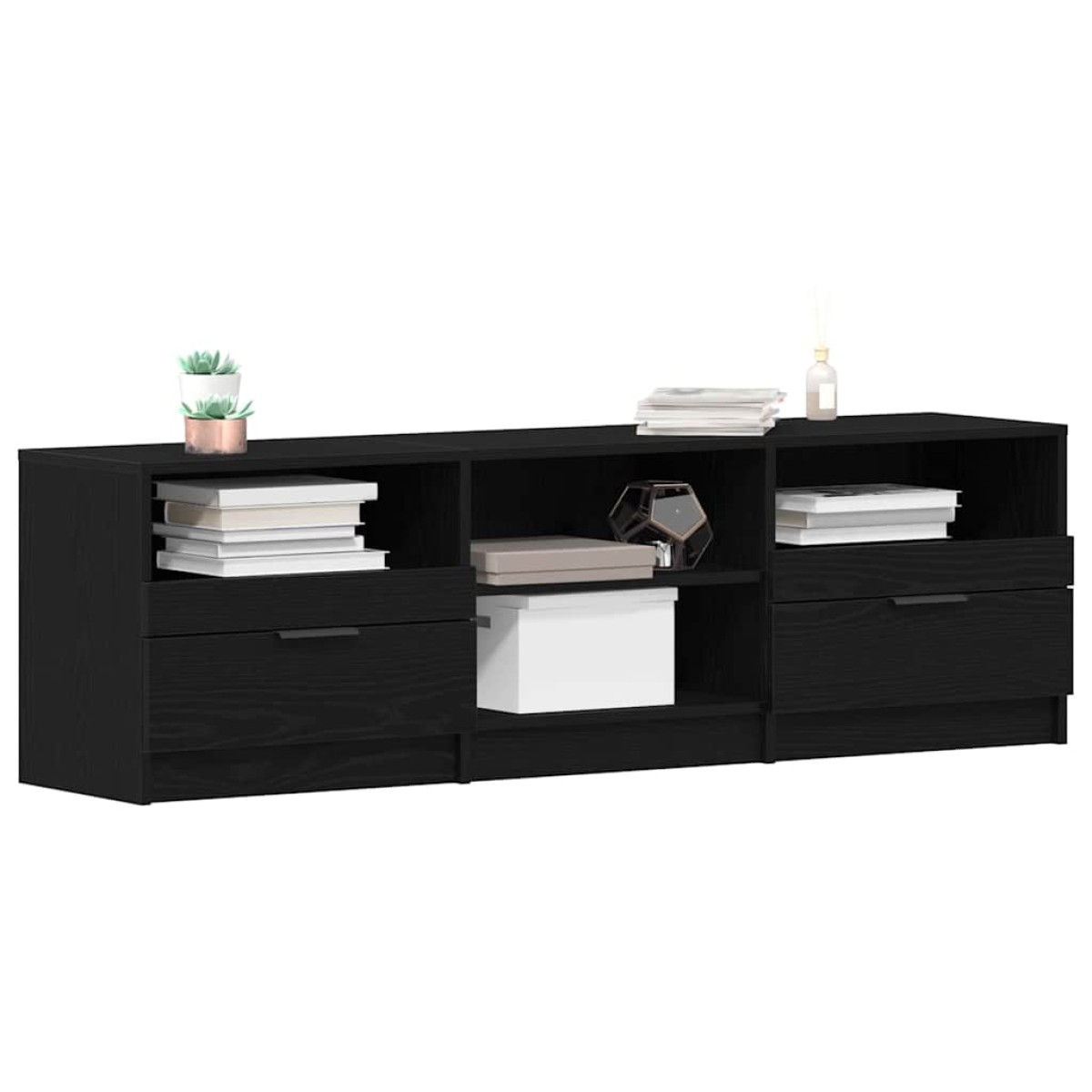 vidaXL Ντουλάπι TV 150 x 33,5 x 45 εκ. Μαύρη Οξυά Επεξεργασμένο Ξύλο