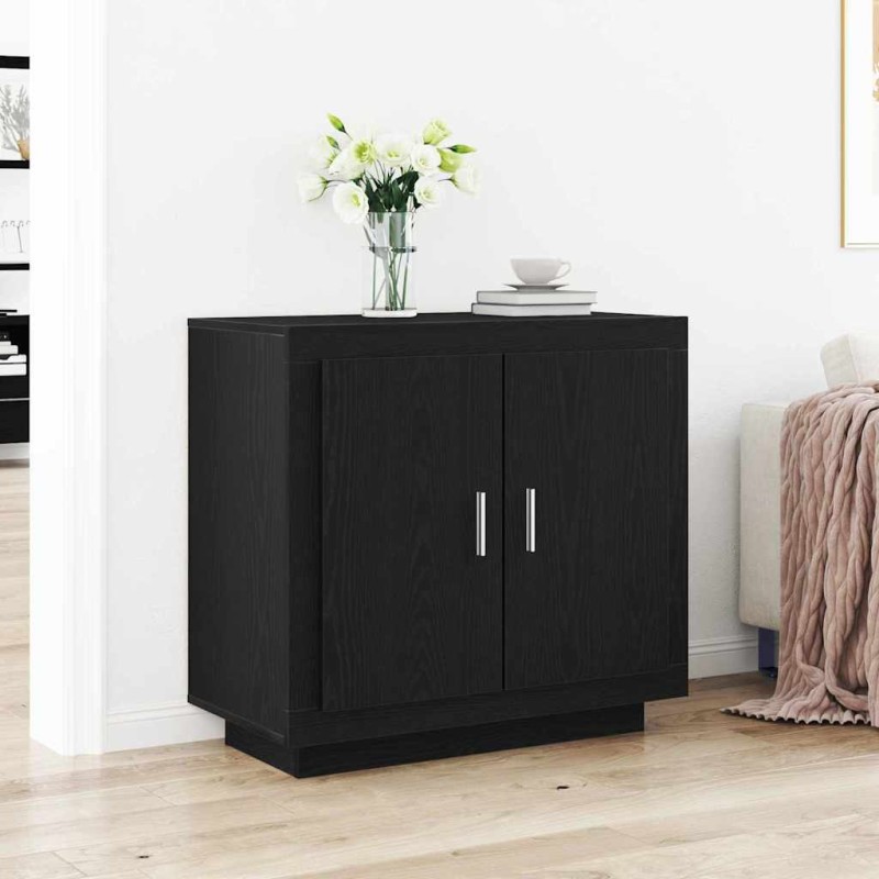 vidaXL Πλαϊνό γραφείο Μαύρη Οξυά 80 x 40 x 75 εκ. Επεξεργασμένο Ξύλο