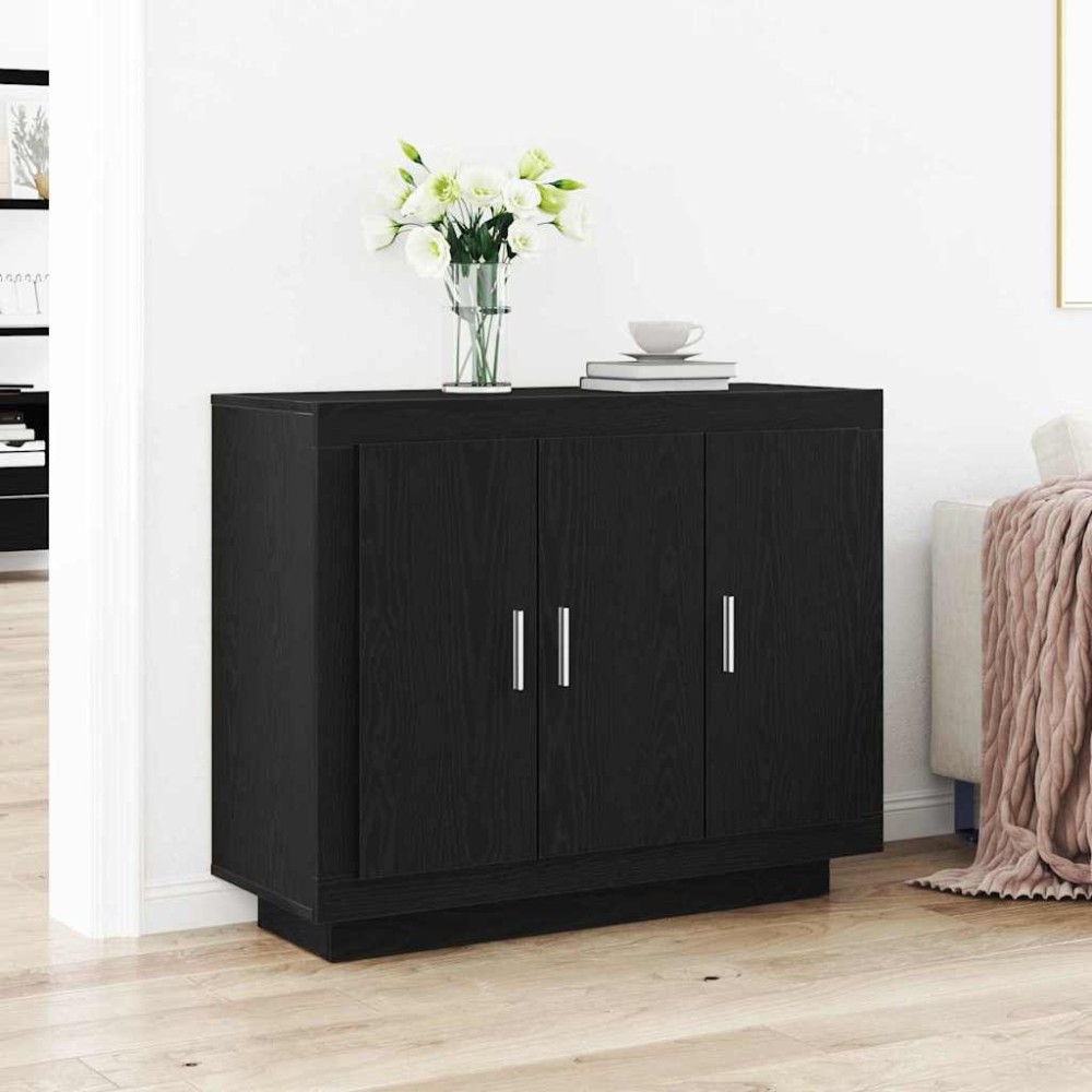 vidaXL Πλαϊνό γραφείο Μαύρη Οξυά 92 x 35 x 75 εκ Επεξεργασμένο Ξύλο