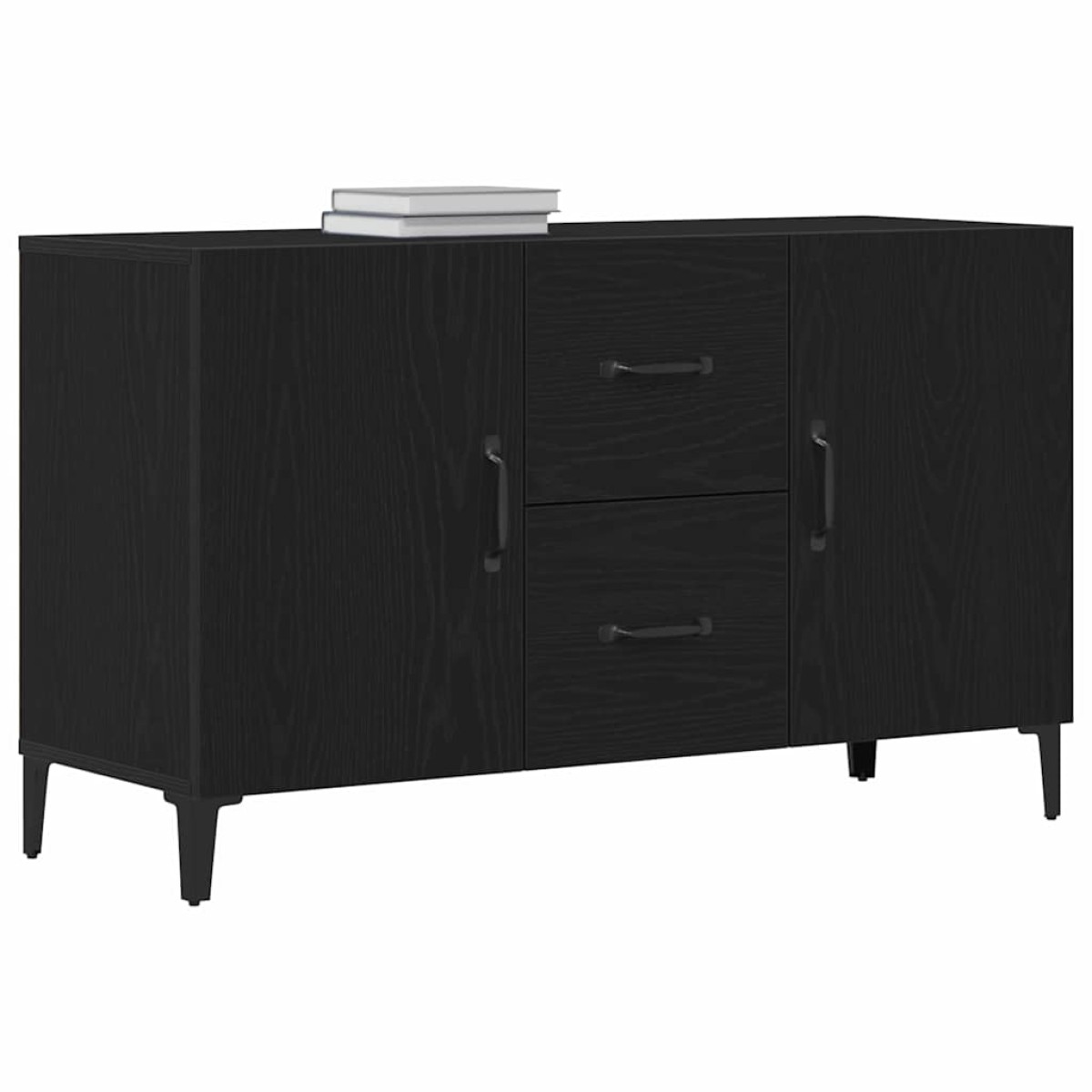 vidaXL Πλαϊνό γραφείο Μαύρη Οξυά 100 x 36 x 60 εκ. Επεξεργασμένο Ξύλο