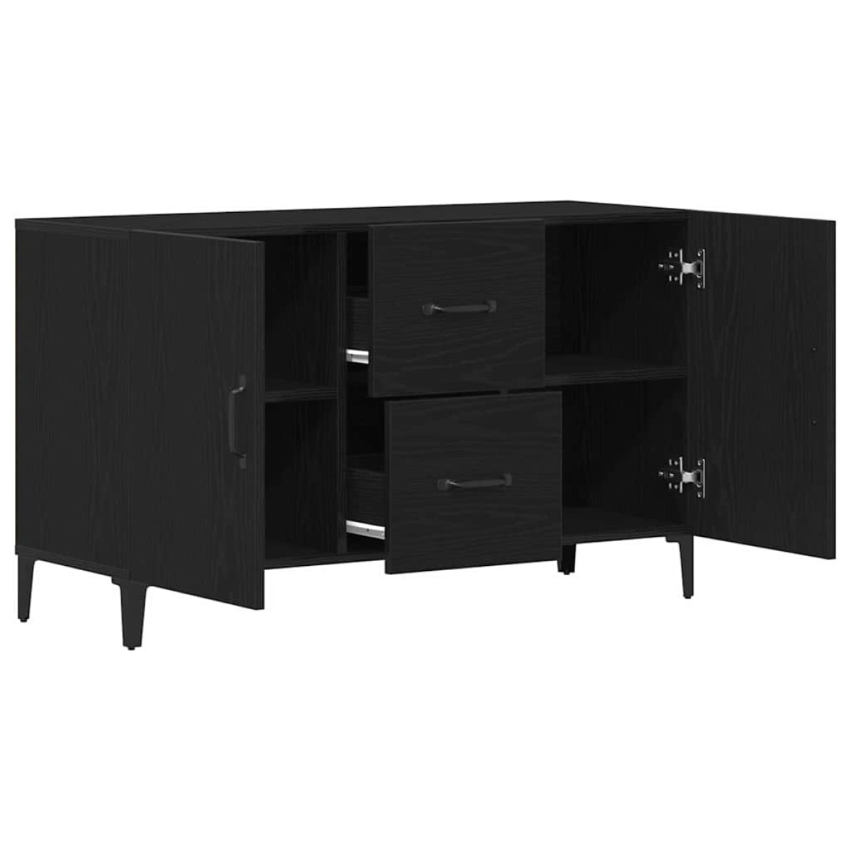 vidaXL Πλαϊνό γραφείο Μαύρη Οξυά 100 x 36 x 60 εκ. Επεξεργασμένο Ξύλο