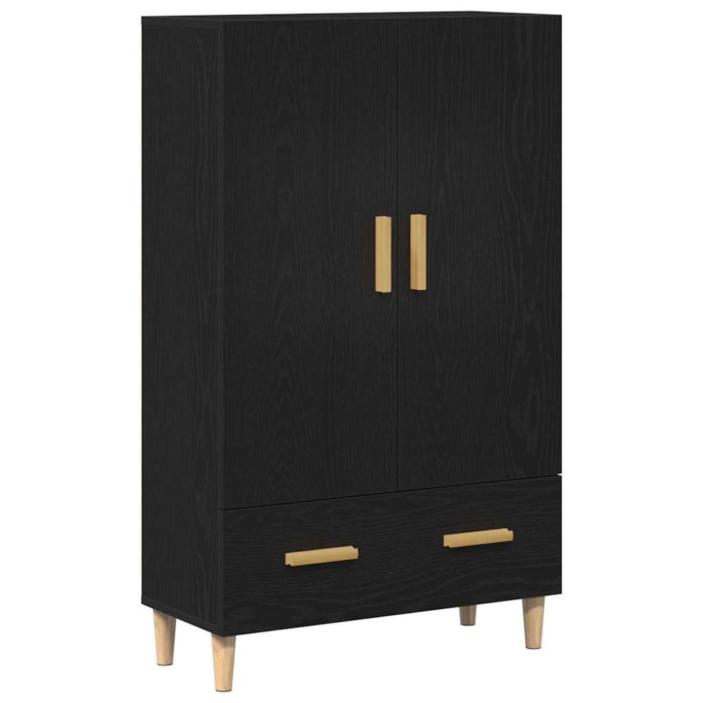 vidaXL Highboard Μαύρη Οξυά 70 x 31 x 115 εκ Επεξεργασμένο Ξύλο