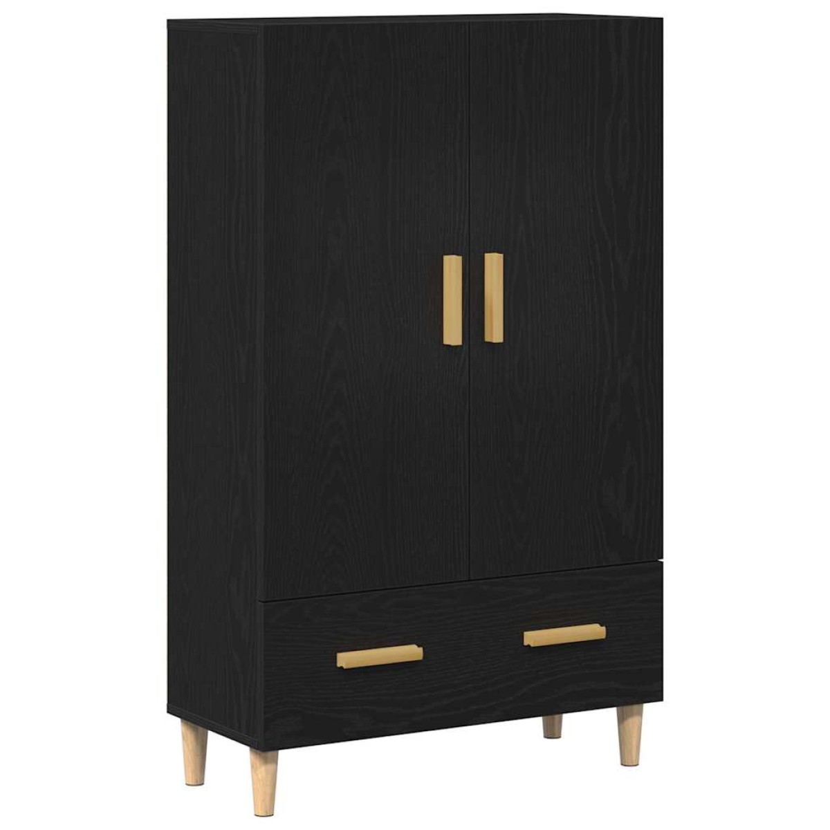 vidaXL Highboard Μαύρη Οξυά 70 x 31 x 115 εκ Επεξεργασμένο Ξύλο
