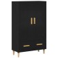 vidaXL Highboard Μαύρη Οξυά 70 x 31 x 115 εκ Επεξεργασμένο Ξύλο