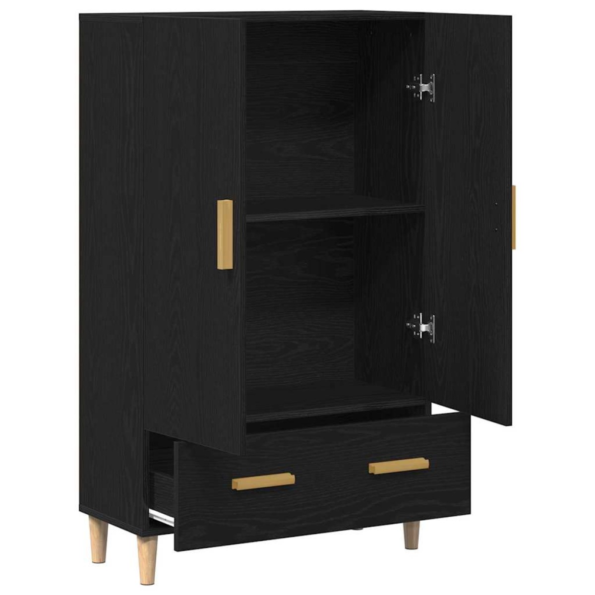 vidaXL Highboard Μαύρη Οξυά 70 x 31 x 115 εκ Επεξεργασμένο Ξύλο