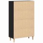 vidaXL Highboard Μαύρη Οξυά 70 x 31 x 115 εκ Επεξεργασμένο Ξύλο