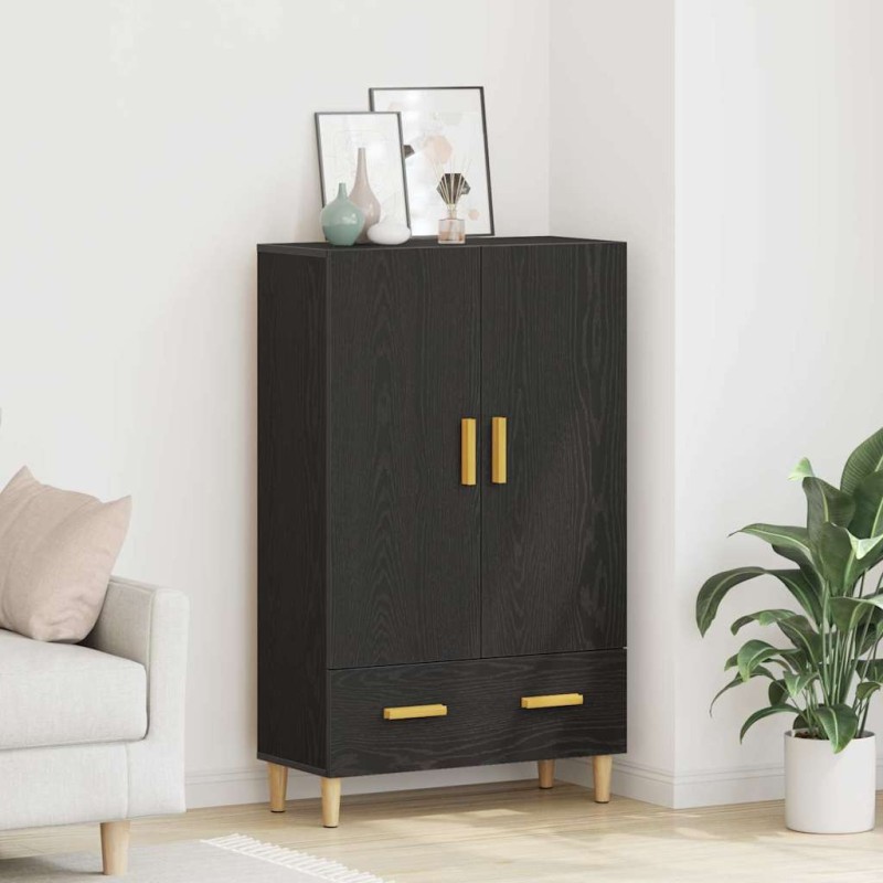 vidaXL Highboard Μαύρη Οξυά 70 x 31 x 115 εκ Επεξεργασμένο Ξύλο