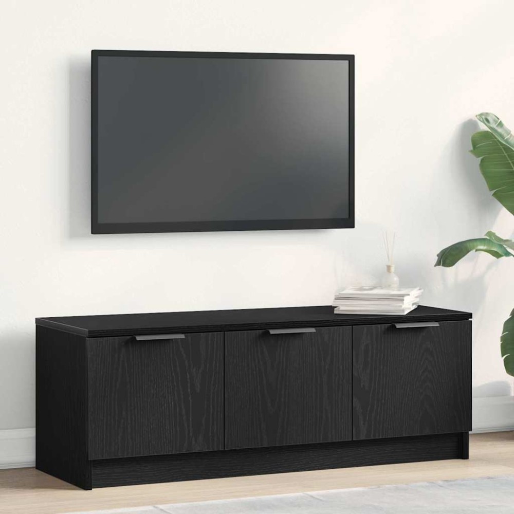 vidaXL Ντουλάπι TV 102 x 35 x 36,5 εκ Μαύρη Οξυά Επεξεργασμένο Ξύλο