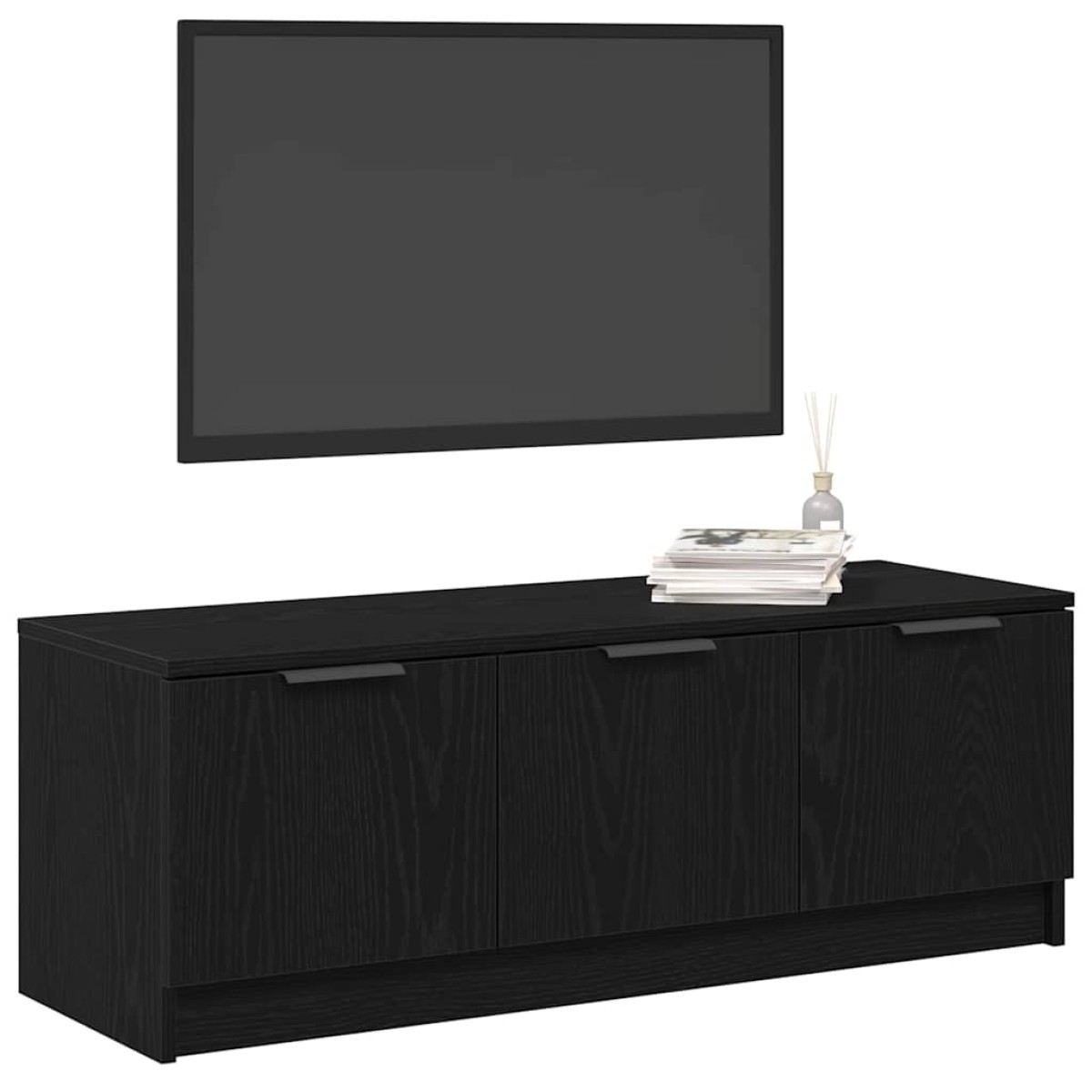 vidaXL Ντουλάπι TV 102 x 35 x 36,5 εκ Μαύρη Οξυά Επεξεργασμένο Ξύλο