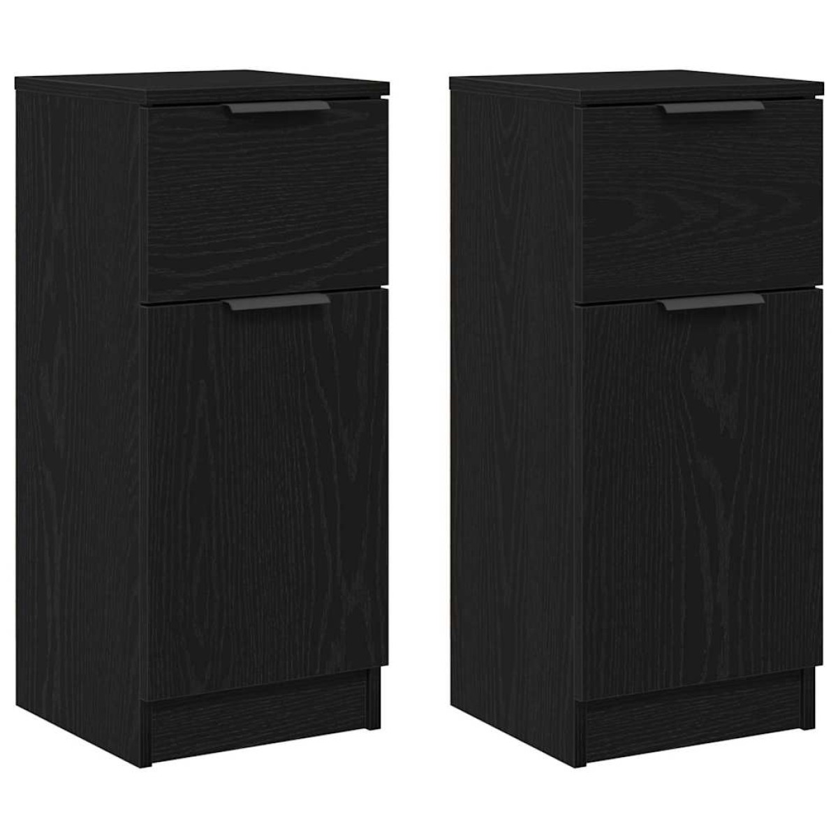 vidaXL Πλαϊνό γραφείο 2 τμχ. Μαύρη Οξυά 30 x 30 x 70 εκ.