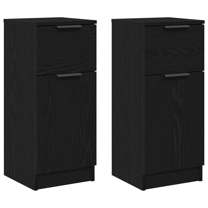 vidaXL Πλαϊνό γραφείο 2 τμχ. Μαύρη Οξυά 30 x 30 x 70 εκ.