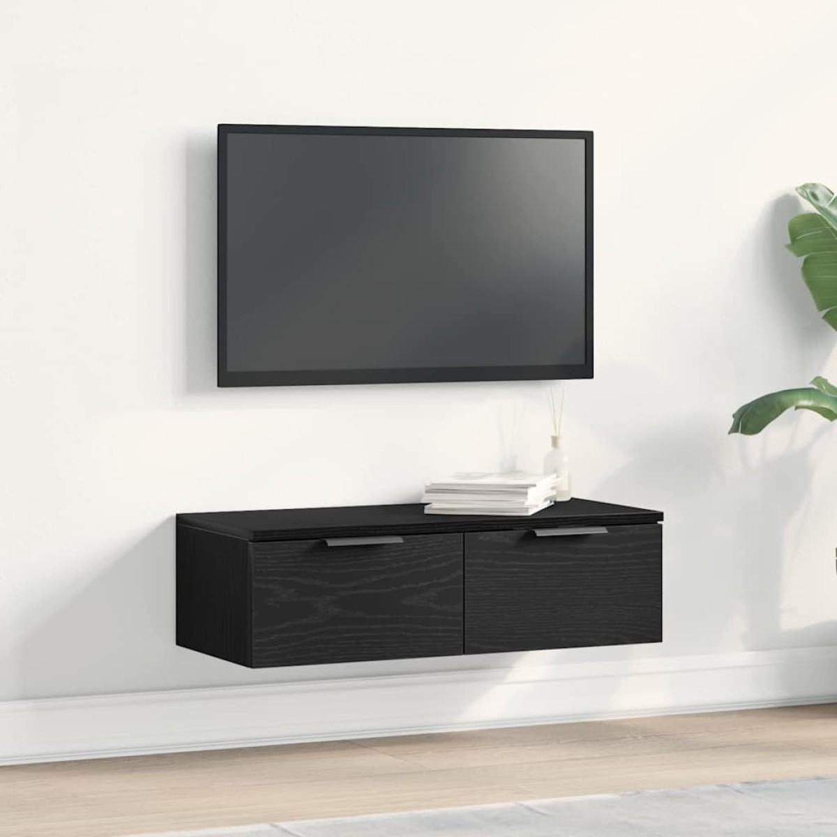 vidaXL Ντουλάπα Τοίχου Μαύρη Οξυά 68 x 30 x 20 εκ. Επεξεργασμένο Ξύλο