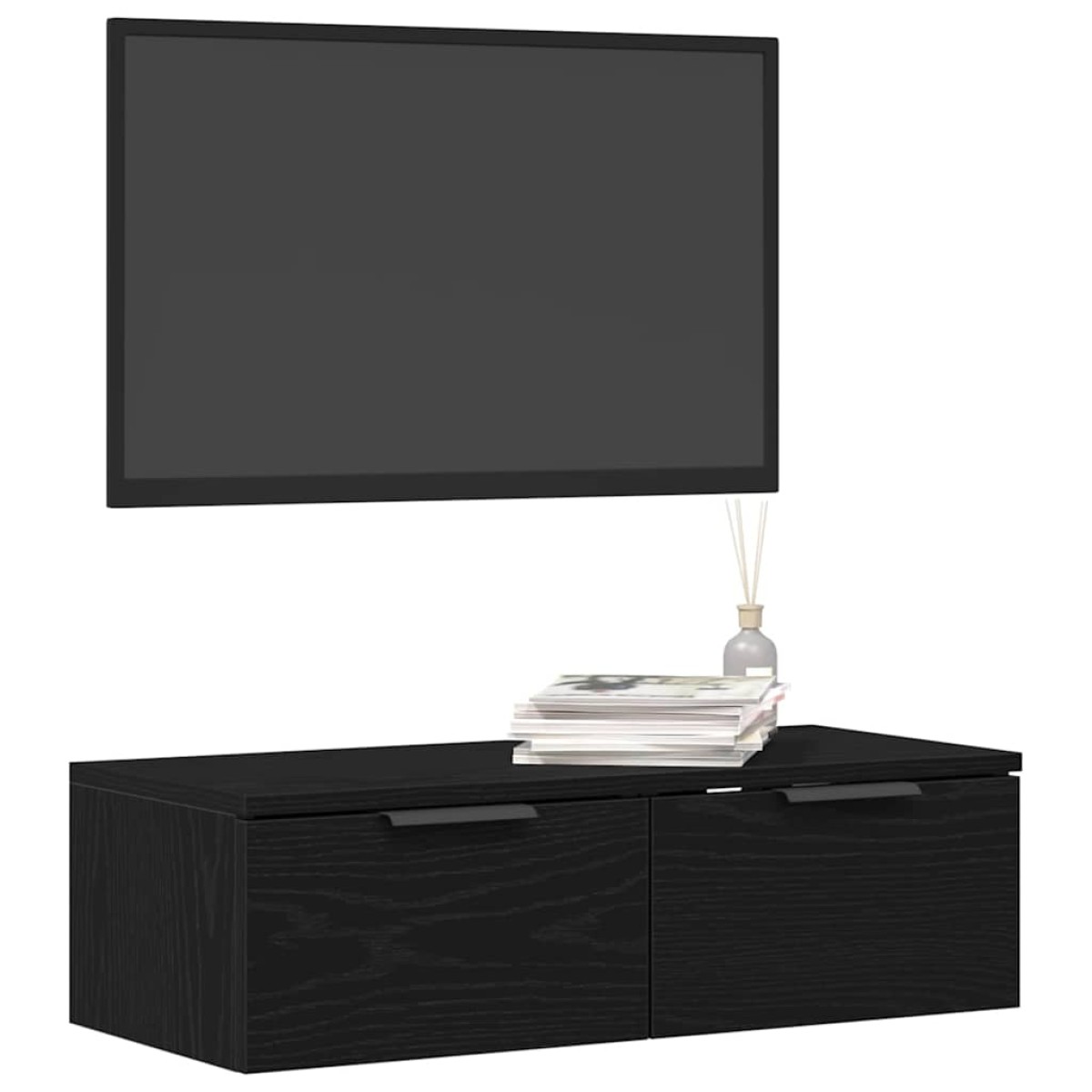 vidaXL Ντουλάπα Τοίχου Μαύρη Οξυά 68 x 30 x 20 εκ. Επεξεργασμένο Ξύλο