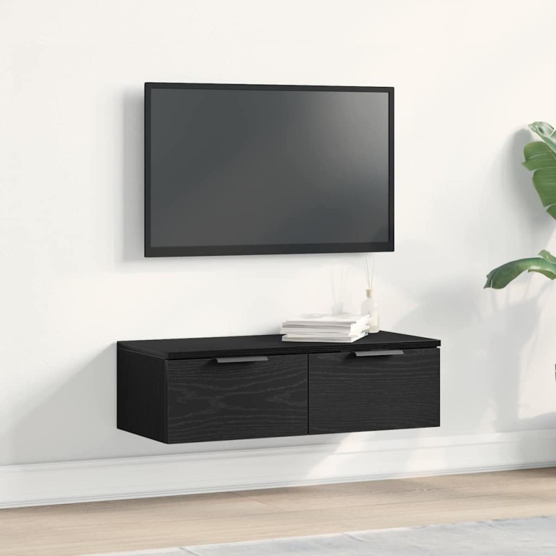 vidaXL Ντουλάπα Τοίχου Μαύρη Οξυά 68 x 30 x 20 εκ. Επεξεργασμένο Ξύλο