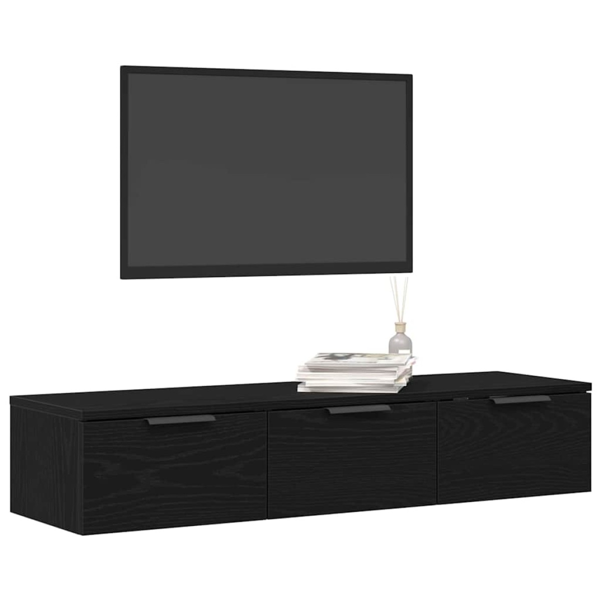 vidaXL Ντουλάπα Τοίχου Μαύρη Οξυά 102 x 30 x 20 εκ. Επεξεργασμένο Ξύλο