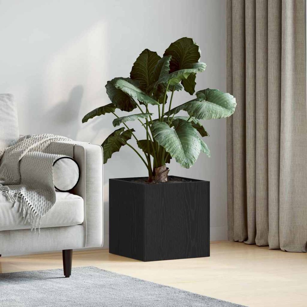 vidaXL Γλάστρα Μαύρη Οξυά 40 x 40 x 40 cm Επεξεργασμένο Ξύλο