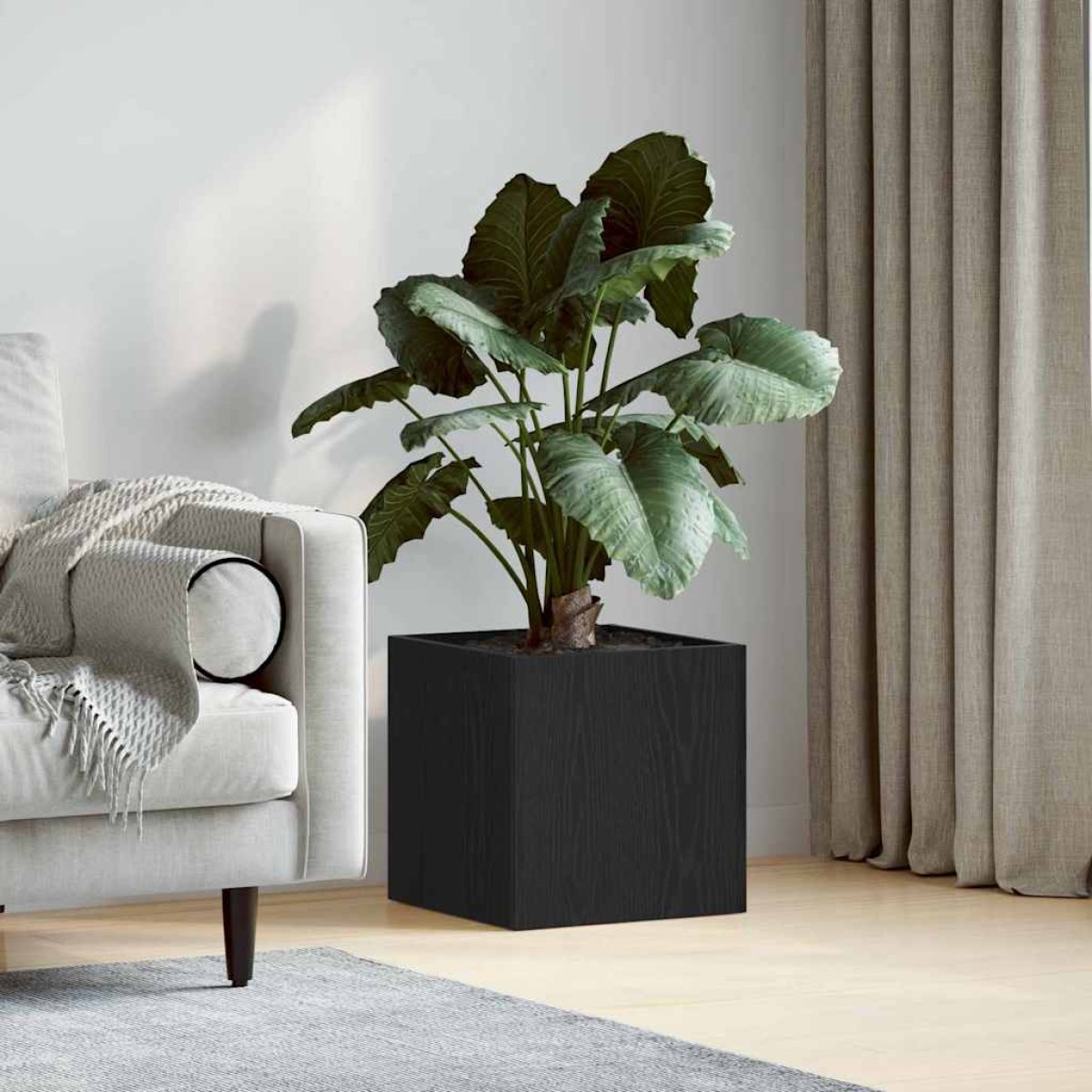 vidaXL Γλάστρα Μαύρη Οξυά 40 x 40 x 40 cm Επεξεργασμένο Ξύλο