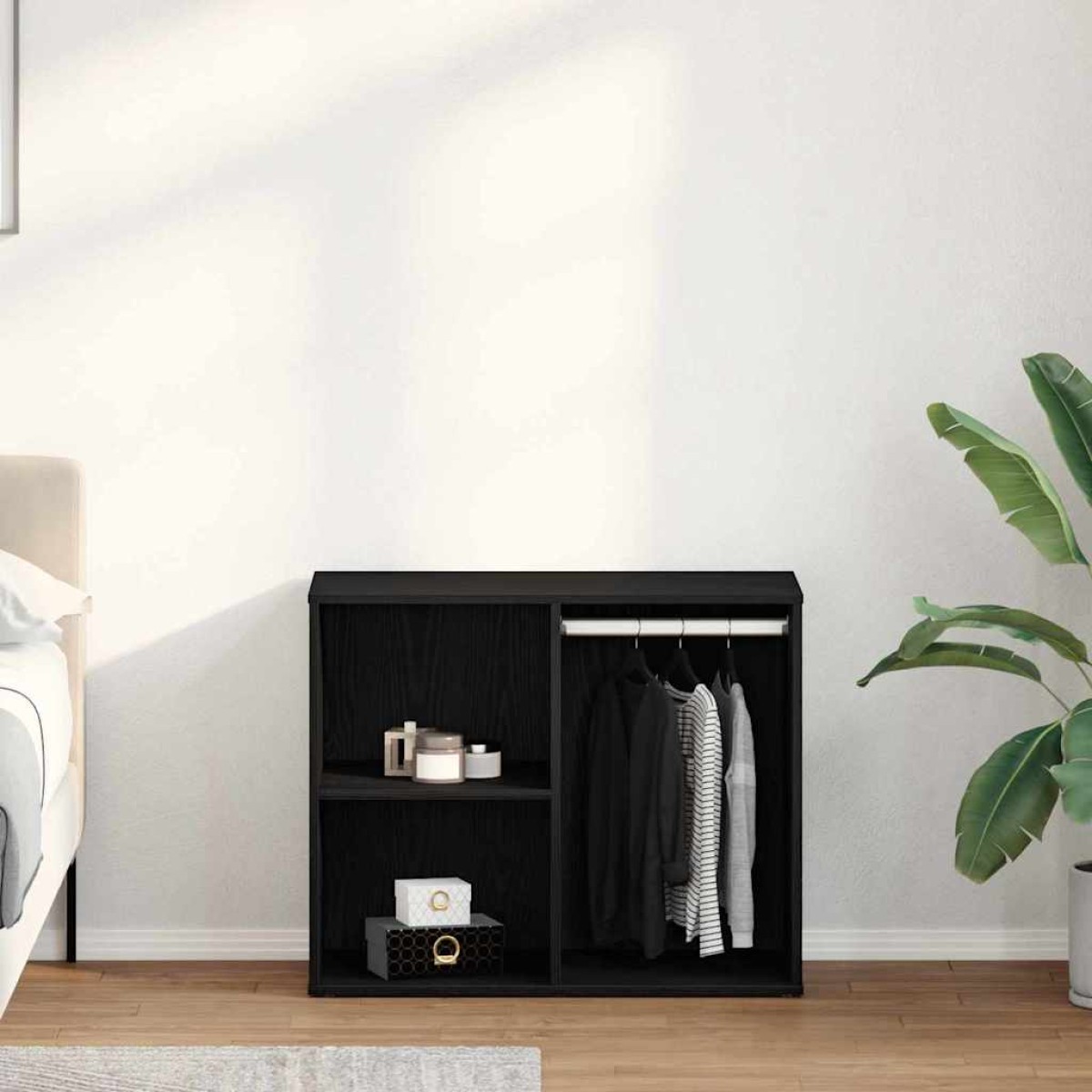 vidaXL Καλλυντικό Ντουλάπι με ράφι Μαύρη Οξυά 80 x 40 x 65 εκ.