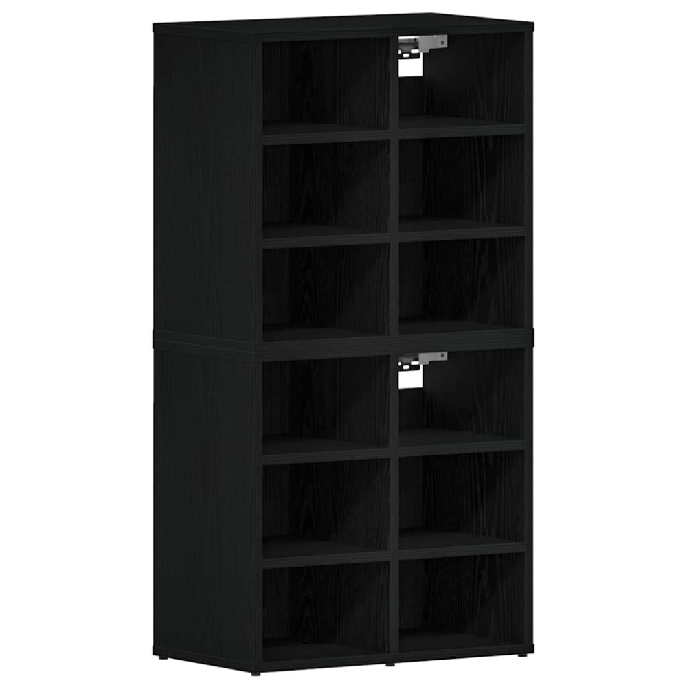 vidaXL Ντουλάπα Παπουτσιών 2 τμχ. 52 x 30 x 50,5 εκ. Μαύρη Οξυά