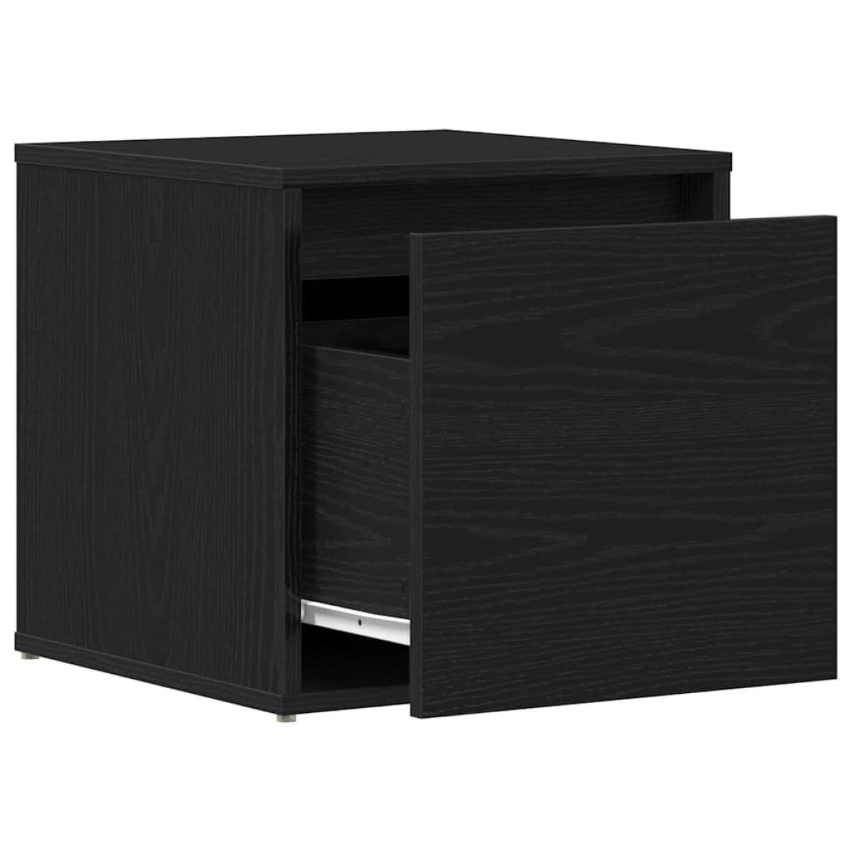 vidaXL Κουτί με συρτάρια Μαύρη Οξυά 40,5 x 40 x 40 εκ
