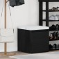 vidaXL Κουτί με συρτάρια Μαύρη Οξυά 40,5 x 40 x 40 εκ