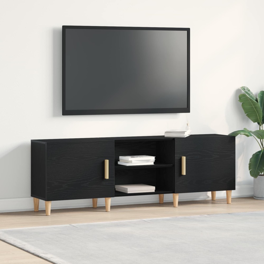 vidaXL Ντουλάπι TV 150 x 30 x 50 εκ Μαύρη Οξυά Επεξεργασμένο Ξύλο