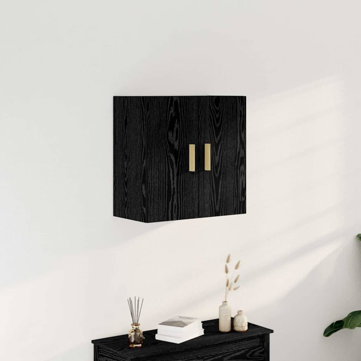 vidaXL Ντουλάπα Τοίχου 60 x 30 x 60 cm Επεξεργασμένο Ξύλο Μαύρη Οξυά