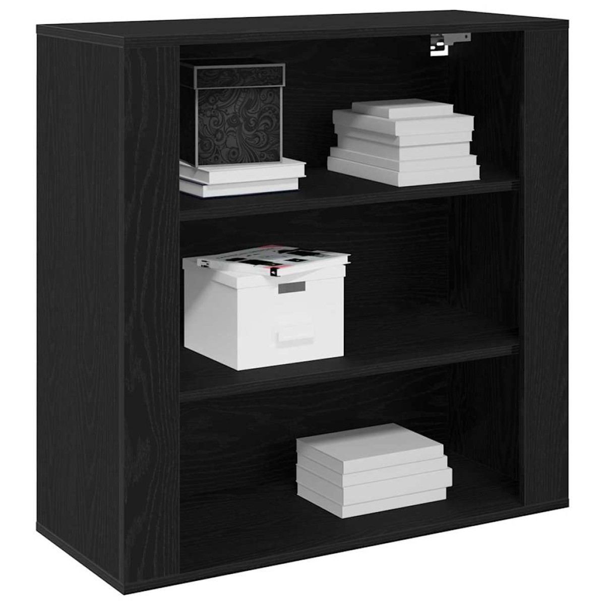 vidaXL Ντουλάπα Τοίχου Μαύρη Οξυά 80 x 33 x 80 εκ. Επεξεργασμένο Ξύλο