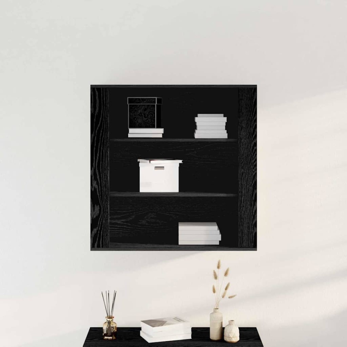 vidaXL Ντουλάπα Τοίχου Μαύρη Οξυά 80 x 33 x 80 εκ. Επεξεργασμένο Ξύλο
