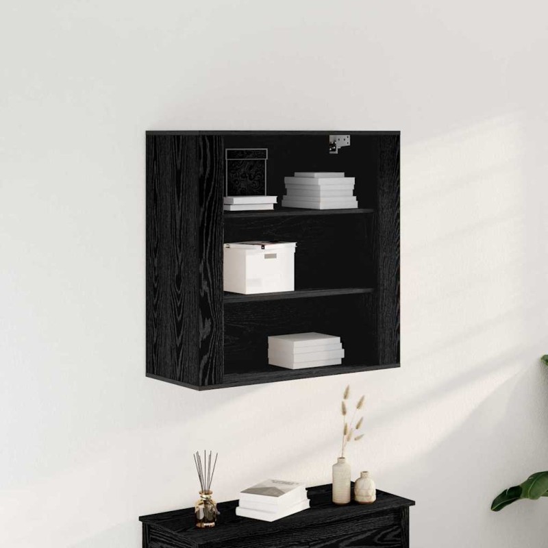 vidaXL Ντουλάπα Τοίχου Μαύρη Οξυά 80 x 33 x 80 εκ. Επεξεργασμένο Ξύλο