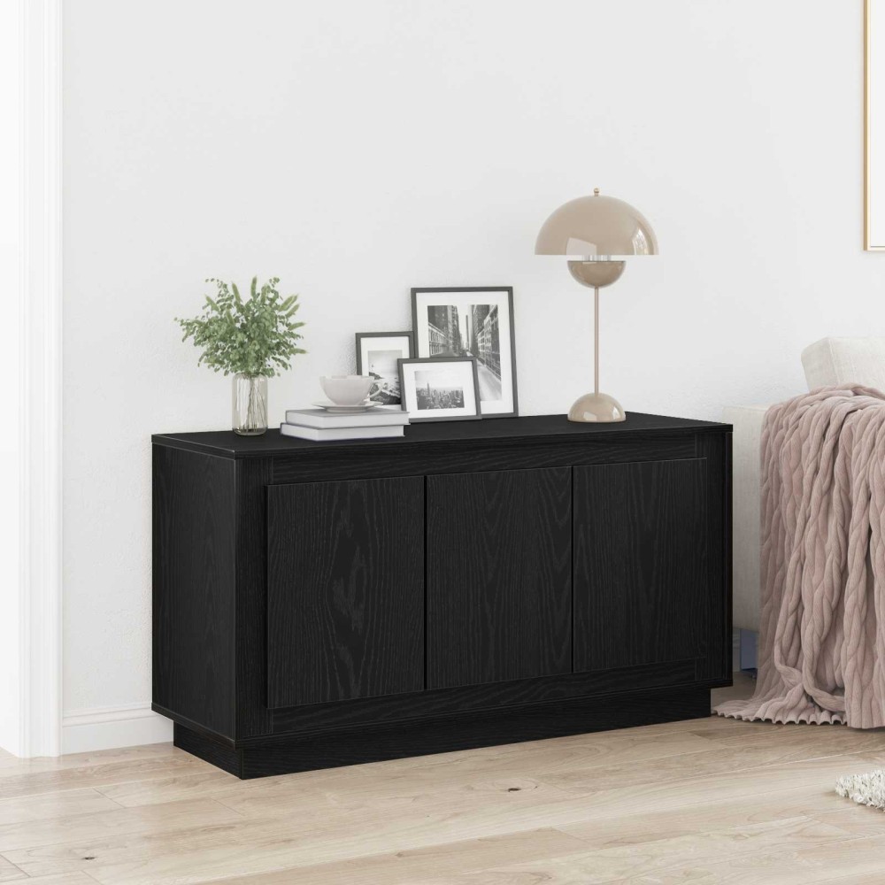 vidaXL Πλαϊνό γραφείο Μαύρη Οξυά 102 x 35 x 55 εκ. Επεξεργασμένο Ξύλο