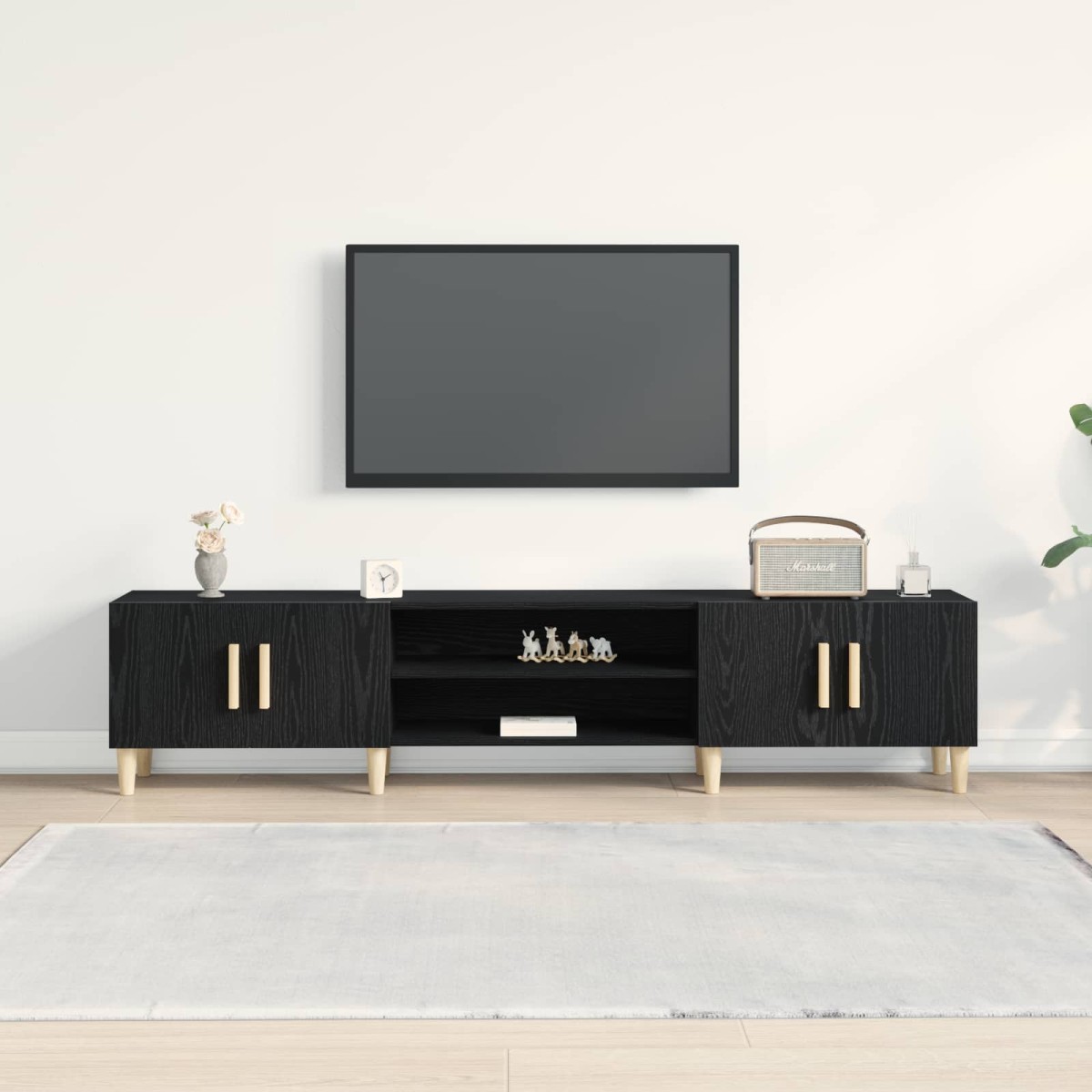 vidaXL Ντουλάπι TV 180 x 31,5 x 40 εκ. Μαύρη Οξυά Επεξεργασμένο Ξύλο