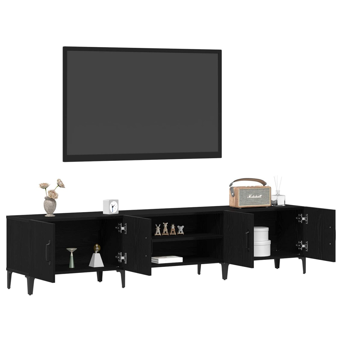 vidaXL Ντουλάπι TV 180 x 31,5 x 40 εκ. Μαύρη Οξυά Επεξεργασμένο Ξύλο